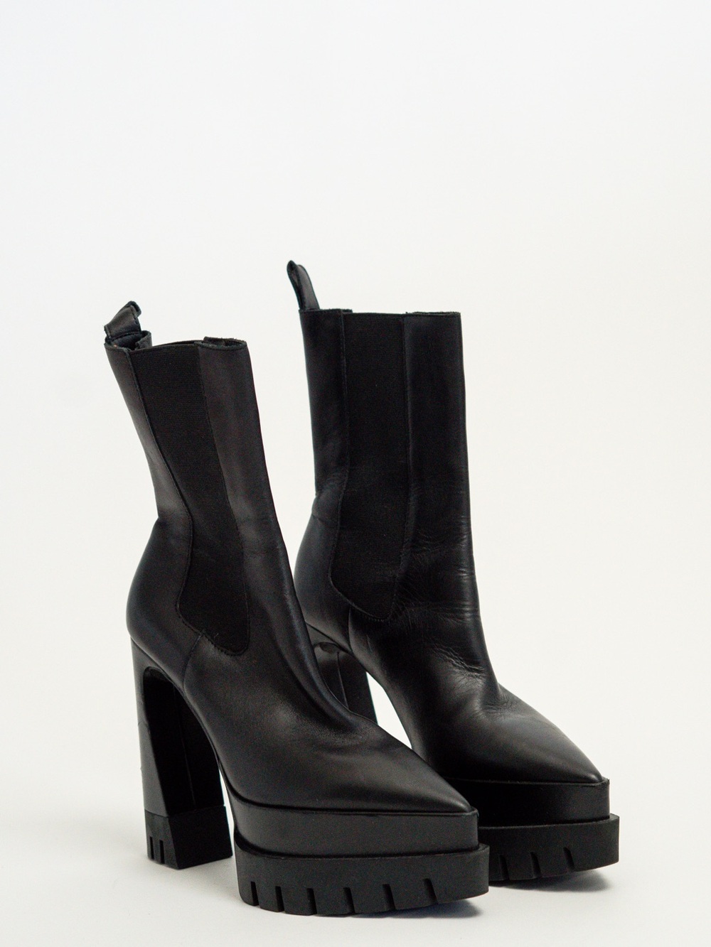 Steve Madden Black Platform Chelsea Ankle Boots